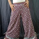 Purple Ethnic Boho Beaded Wide-legged Drawstring Long Pants