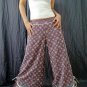 Purple Ethnic Boho Beaded Wide-legged Drawstring Long Pants