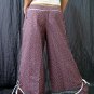 Purple Ethnic Boho Beaded Wide-legged Drawstring Long Pants