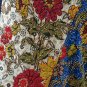 Handsewn beads! Beige Batik Boho Ethnic Floral Print Cotton Drawstring Long Skirt