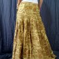 Handsewn beads! Light Brown Gypsy Boho Ethnic Floral Print Cotton Drawstring Long Skirt