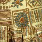 Handsewn beads! Light Brown Gypsy Boho Ethnic Floral Print Cotton Drawstring Long Skirt