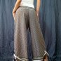 Dark Blue Ethnic Boho Beaded Wide-legged Drawstring Long Pants