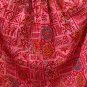 Handsewn beads! Pink Gypsy Boho Ethnic Floral Print Cotton Drawstring Long Skirt