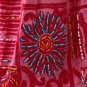 Handsewn beads! Pink Gypsy Boho Ethnic Floral Print Cotton Drawstring Long Skirt