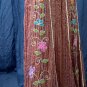 Brown Gypsy Foho Ethnic Floral Handsewn Beads Sequins Cotton Drawstring Long Skirt