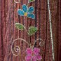 Brown Gypsy Foho Ethnic Floral Handsewn Beads Sequins Cotton Drawstring Long Skirt