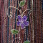Brown Gypsy Foho Ethnic Floral Handsewn Beads Sequins Cotton Drawstring Long Skirt