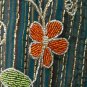 Green Gypsy Foho Ethnic Floral Handsewn Beads Sequins Cotton Drawstring Long Skirt