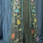 Green Gypsy Foho Ethnic Floral Handsewn Beads Sequins Cotton Drawstring Long Skirt