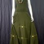 DARK GREEN GYPSY FOHO YELLOW FLORAL SMOCKED MAXI HALTER DRESS