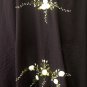 BLACK GYPSY FOHO WHITE FLORAL SMOCKED MAXI HALTER DRESS