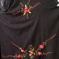 BLACK GYPSY FOHO MAROON FLORAL SMOCKED MAXI HALTER DRESS