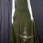 DARK GREEN GYPSY FOHO WHITE FLORAL SMOCKED MAXI HALTER DRESS