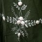 DARK GREEN GYPSY FOHO WHITE FLORAL SMOCKED MAXI HALTER DRESS
