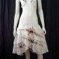 White Beach Resort Halter V-Neck Red Floral Cotton Dress