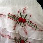 White Beach Resort Halter V-Neck Red Floral Cotton Dress