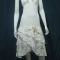 White Resort Beach Halter V-Neck Yellow Floral Cotton Tiered Dress