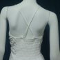 White Resort Halter V-Neck Yellow Floral Cotton Pixel Hem Dress