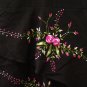 Black Resort Beach Halter V-Neck Pink Floral Cotton Tiered Dress