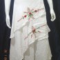 White Cotton Red Floral Embroidery Wraparound Resort Skirt/Top