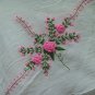 White Cotton Light Pink Floral Embroidery Wraparound Beach Skirt/Top