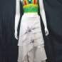White Cotton Purple Floral Embroidery Wraparound Beach Skirt/Top