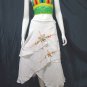 White Cotton Orange Floral Embroidery Wraparound Beach Skirt/Top