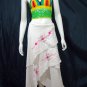 White Cotton Hot Pink Floral Embroidery Beach Wraparound Skirt/Top