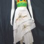White Cotton Yellow Floral Embroidery Beach Wraparound Skirt/Top