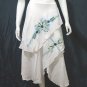 White Cotton Turq Blue Floral Embroidery Resort Wraparound Skirt/Top