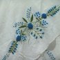 White Cotton Turq Blue Floral Embroidery Resort Wraparound Skirt/Top