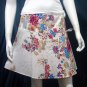 White Vintage Style Japanese Floral Cotton Short Wraparound Skirt
