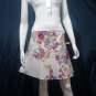 White Vintage Style Japanese Floral Cotton Short Wraparound Skirt