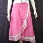 Sweet Pink Tri-layer Knee length Beach Resort Cotton Wrapround skirt / Halter Top