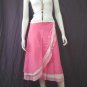 Sweet Pink Tri-layer Knee length Beach Resort Cotton Wrapround skirt / Halter Top