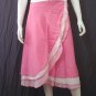 Sweet Pink Tri-layer Knee length Beach Resort Cotton Wrapround skirt / Halter Top