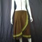 Green Tri-layer Knee length Beach Resort Cotton Wrapround skirt / Halter Top