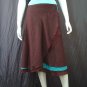 Dark Brown Tri-layer Knee length Beach Resort Cotton Wrapround skirt / Halter Top