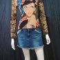 *Karen* VINTAGE ART PRINT FUNKY LONG SLEEVE TOP szM/sz2