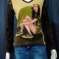 *Army Babe* VINTAGE ART PRINT FUNKY LONG SLEEVE TOP szM/sz2