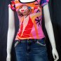 *Beach Babe*VINTAGE ART PRINT FUNKY SHORT SLEEVE TOP SZ S