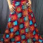 Patchwork Ethnic Graphic Floral Prints Handsewn Beads Cotton Wraparound Long Skirt