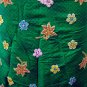 Green Batik Floral Print Handsewn Beaded Sequins Long Skirt