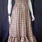 In Style Brown Smocked Checks Prints Halter/Tube Maxi Dress