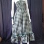In Style Green Smocked Checks Prints Halter/Tube Maxi Dress