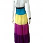 Celebrity Style Ruffles V-neck Colour Block Halter Low Back Maxi Dress