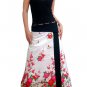 Pure White Japanese floral Cotton Wraparound Long Skirt