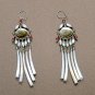 Exquisite Handmade Chandelier Tribal Beads & Shells Silver Hoop Earrings