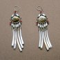 Exquisite Handmade Chandelier Tribal Beads & Shells Silver Hoop Earrings
